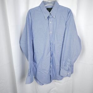 Lauren RL Men's 17 34/35 Blue Plaid Classic Non Iron Dress Shirt